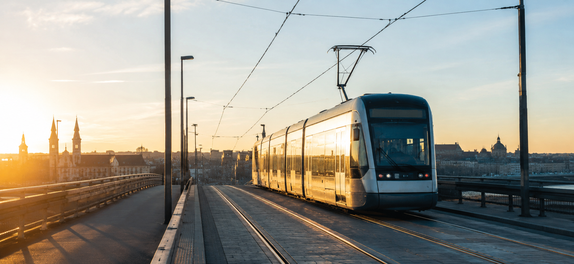 Moderne Straßenbahn im städtischen Umfeld – Symbolbild für ÖPNV-Beratung